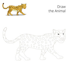 Draw the animal educational game leopard 
