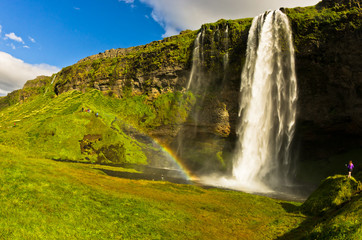 Seljalandsfoss waterfall of river Seljalandsa, south Iceland