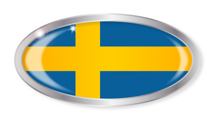 Swedish Flag Oval Button