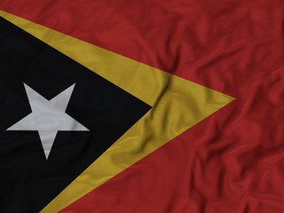 Closeup of ruffled East Timor flag