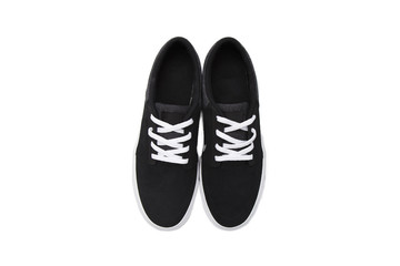 Black Sneakers on White Background