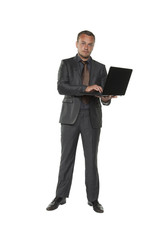 businessman whit laptop