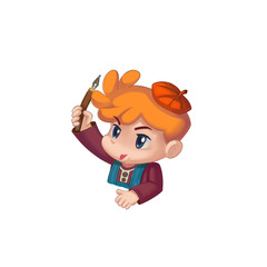 Illustration: The Happy Little Boy. Fantastic Cartoon Style Character Design.