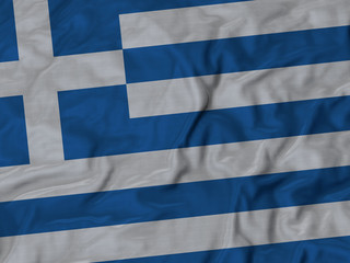 Closeup of ruffled Greece flag