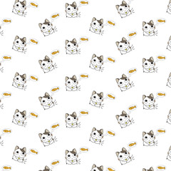 Cute Cartoon Cats Pattern.
