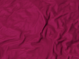 Ruffled Fabric of Ruby Color Waving in the wind