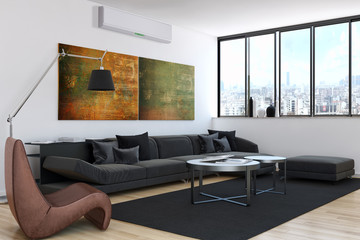 Interno con aria condizionata