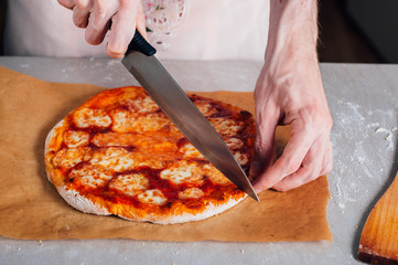 Homemade pizza Margherita