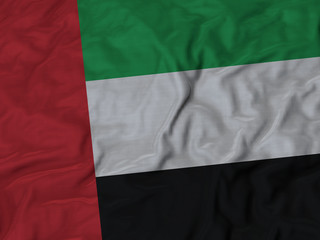 Closeup of ruffled United Arab Emirates flag
