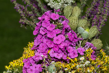 Fototapeta premium handmade beautiful bouquets from flowers and herbs