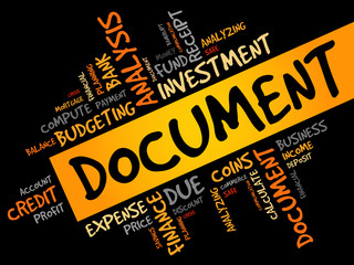 DOCUMENT word cloud, business concept