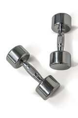 A pair of dumbbells together