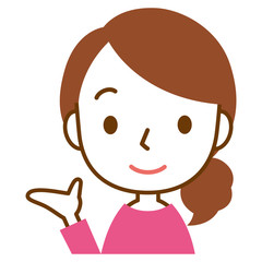 案内する女性　表情ポーズ