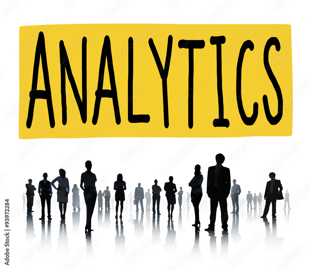 Poster analytics analysis data information planning statistics concept