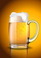 Mug of beer created with gradient meshes