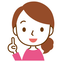 Fototapeta premium 説明する女性 表情ポーズ