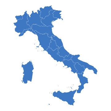 Regions map of Italy