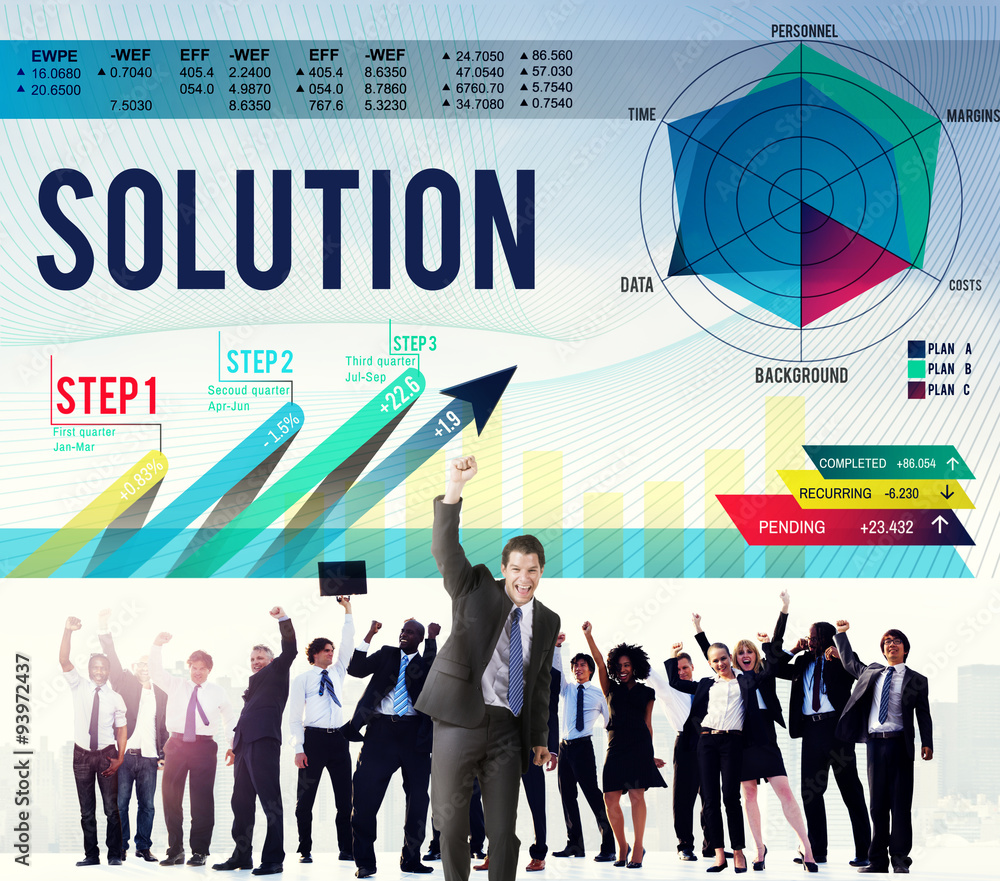 Poster solution problem solving business strategy concept