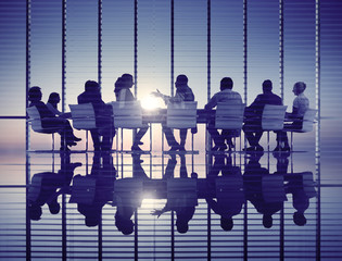 Business People Meeting Discussion Back Lit Concept - obrazy, fototapety, plakaty