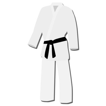 White Kimono With Black Belt