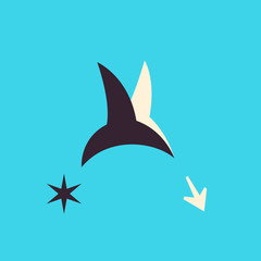 Hummingbird in flight volume character in vector