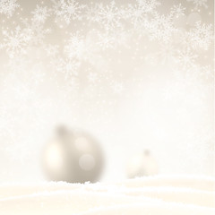 christmas background with  blurred balls in sepia tone