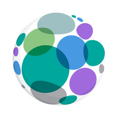 Abstract round dots logo.