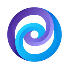 Infinite circle ribbon logo template. Looped shape icon.