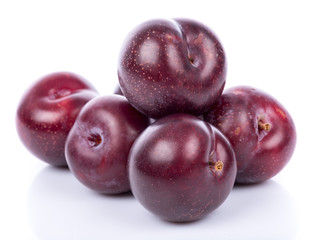 Ripe purple cherry plums