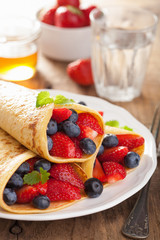 pancakes with strawberry blueberry
