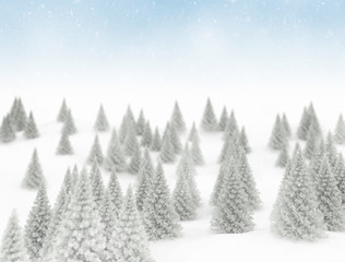 Obraz premium Snow covered forest