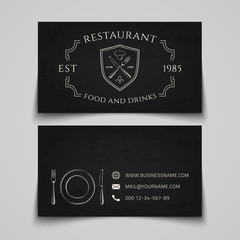 Restaurant business card template.