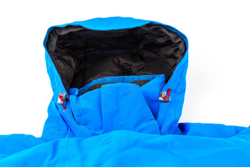 Blue sport jacket with hood