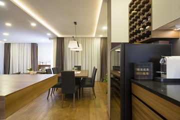 Apartment interior - view to a dining space