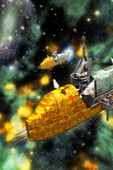 Cargo spaceships and nebula
