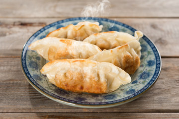Asian food pan fried dumplings