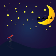 Santa Claus flying his sleigh