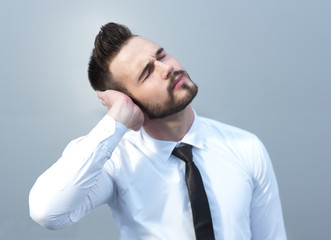 Frustrated with problems young business man