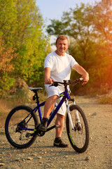 Naklejka premium Mountain Bike cyclist riding outdoor