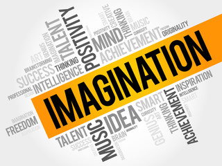 Imagination word cloud, business concept