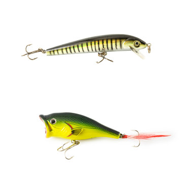 Set of a fishing lure isolated on a white background