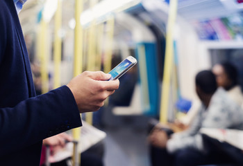 Businessman in subway