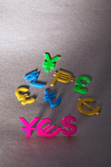 World economy says yes with colorful international icon