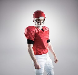 Composite image of american football player 