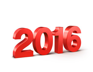 3D New Year 2016 isolated on white