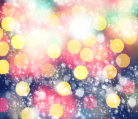 Obraz na płótnie Canvas Blured Festive Christmas background of defocused decorated xmas