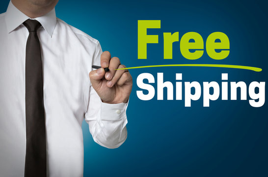 Free shipping will be written by businessman background concept