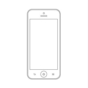 smartphone outline icon symbol on the white background