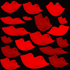 Fototapeta premium Set of lips illustrated