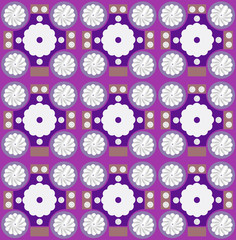 Purple floral pattern.